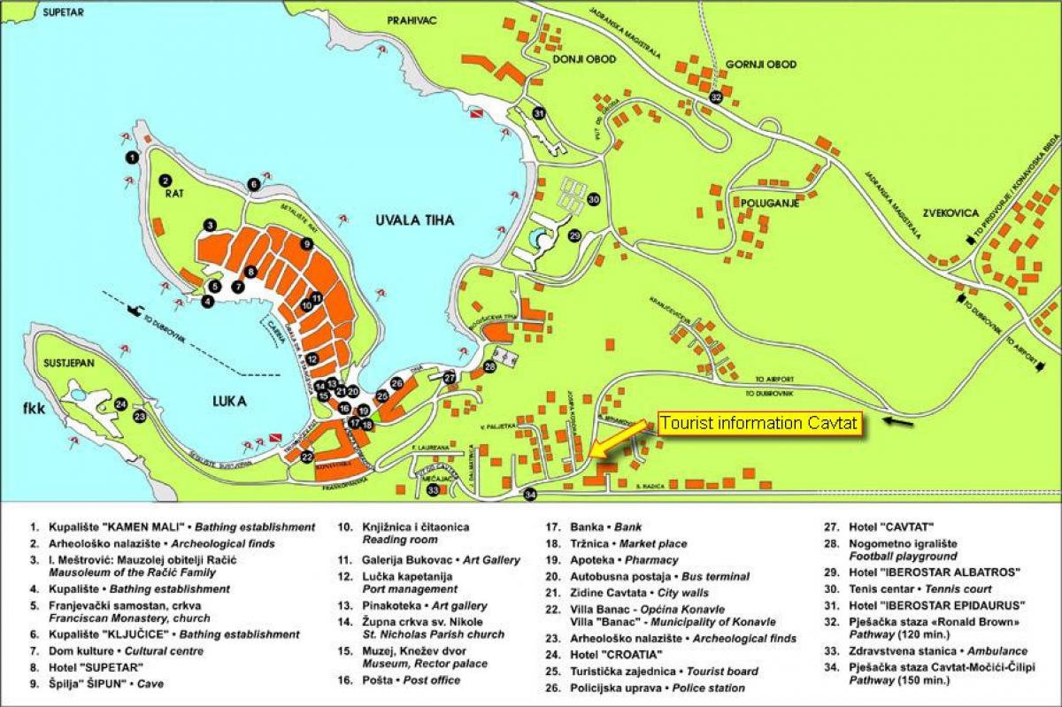 map of cavtat croatia 