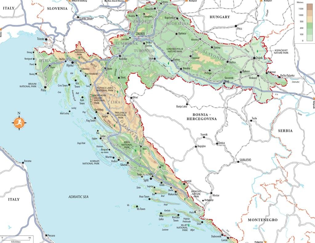 croatia beach resorts map