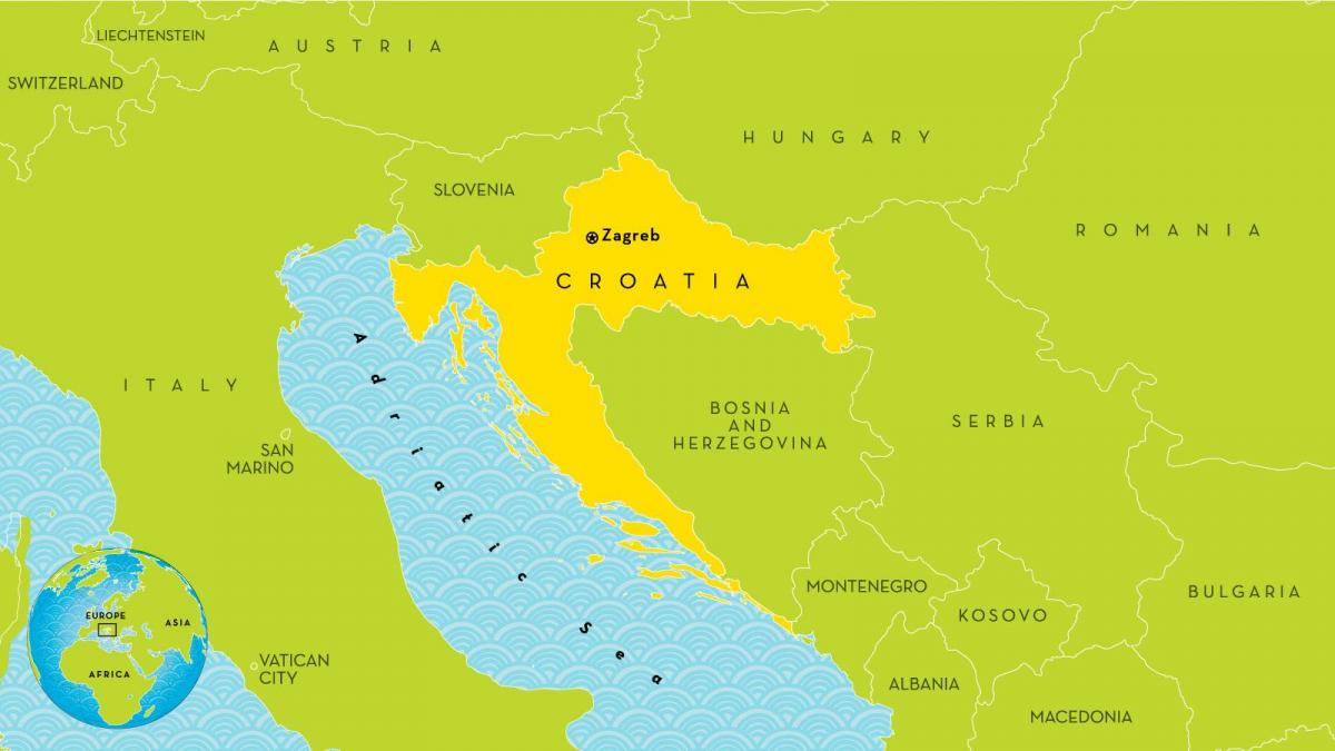 map of countries near croatia