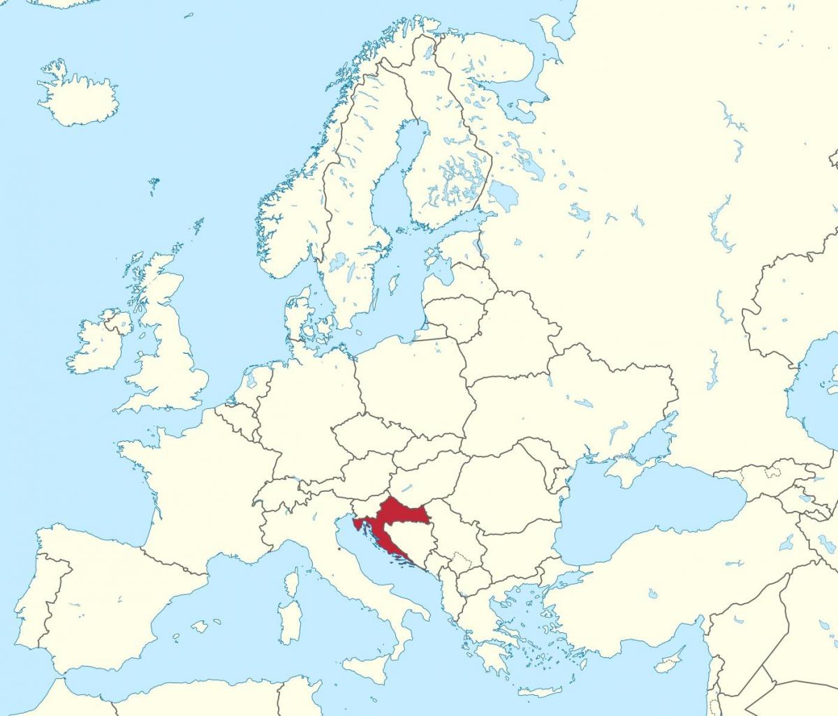 croatia in map of europe