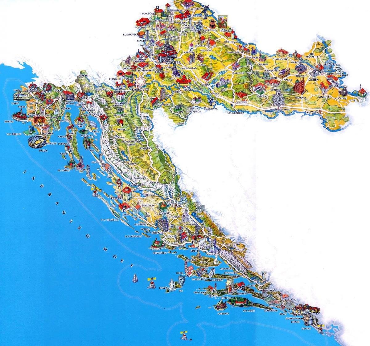 croatia places to visit map