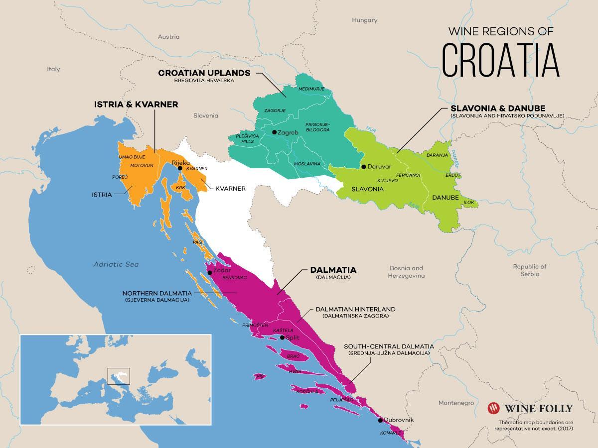 map of croatia wineries