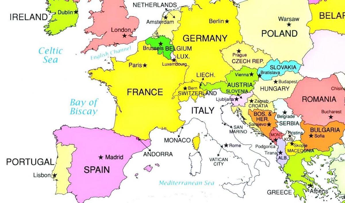 map of europe showing croatia