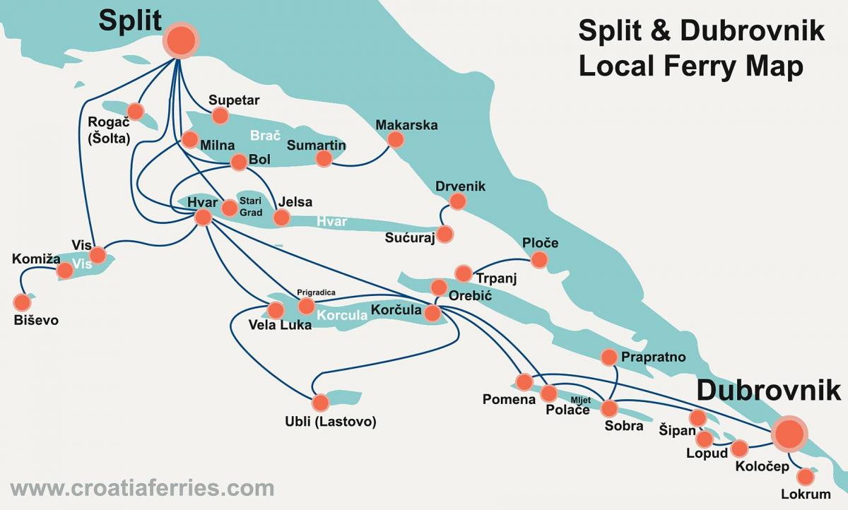 map of croatian coastline