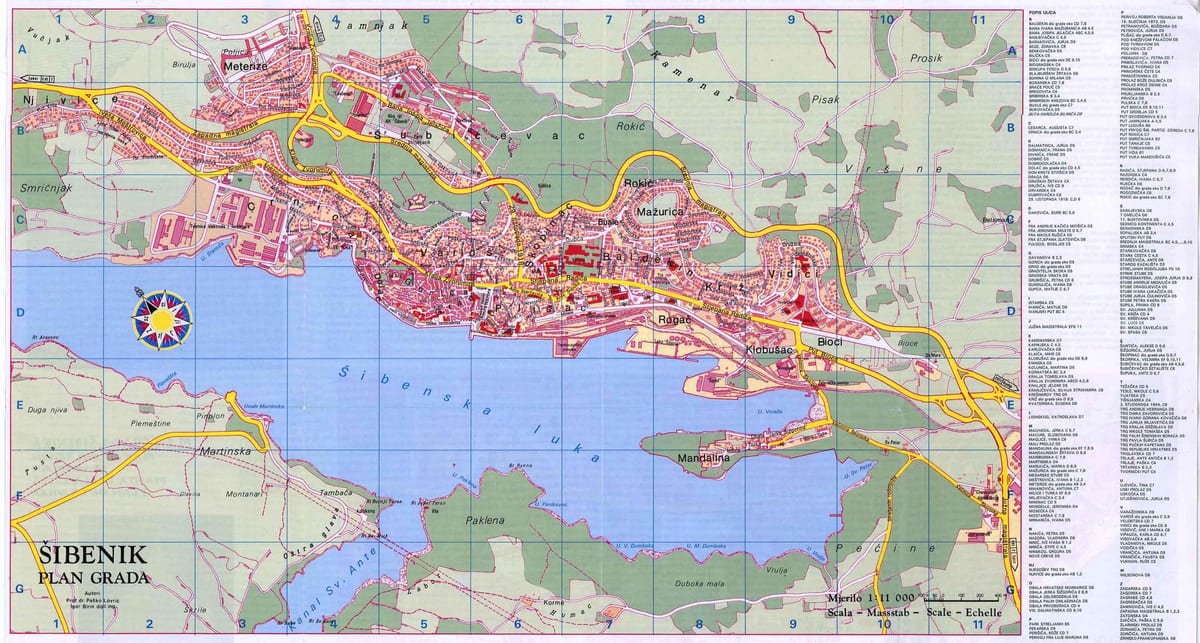 map of sibenik croatia