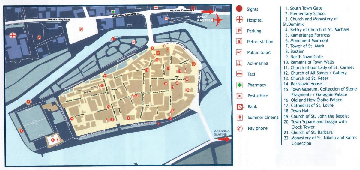 croatia trogir map