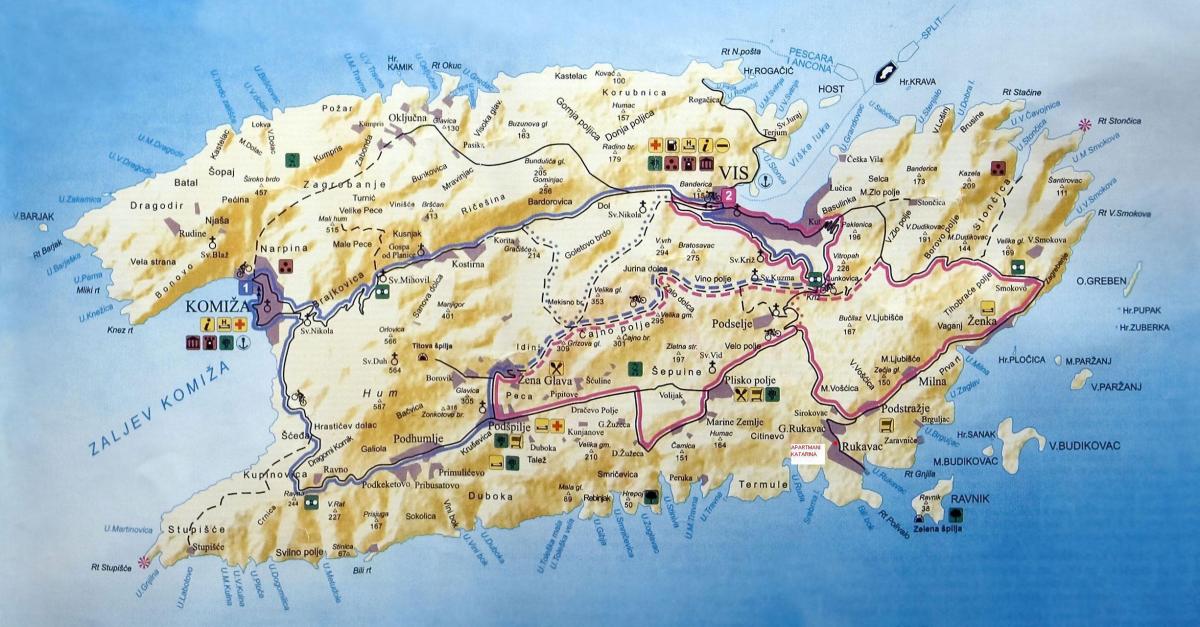 map vis croatia