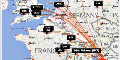 Croatia airlines destinations map
