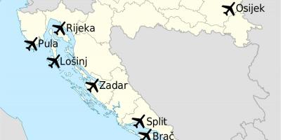 Map of croatia showing airports