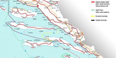 Map of croatia ferry
