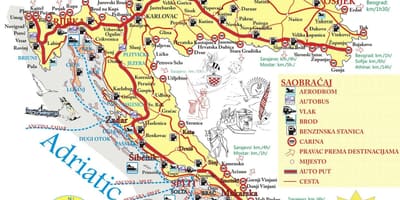 Croatia holiday destinations map