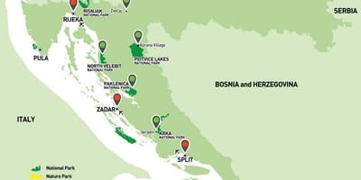 Map of croatia national parks 