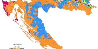 Map of ethnic map of croatia