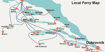 Map of croatian coastline