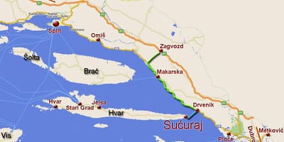 Map omis croatia