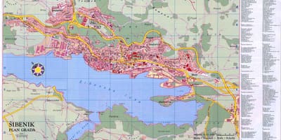 Map of sibenik croatia